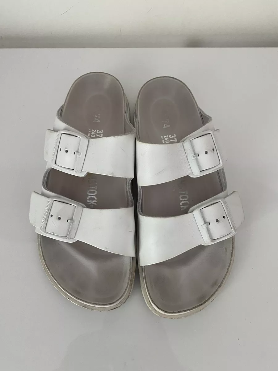 Birkenstock 1774 Arizona Avantgarde Premium White Leather Sandals Size 37
