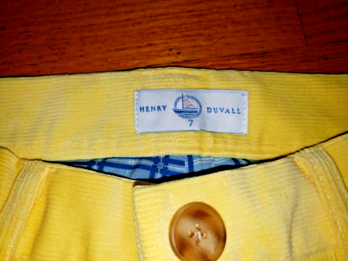 New Henry Duvall Yellow corduroy pants size 7 - Picture 3 of 3