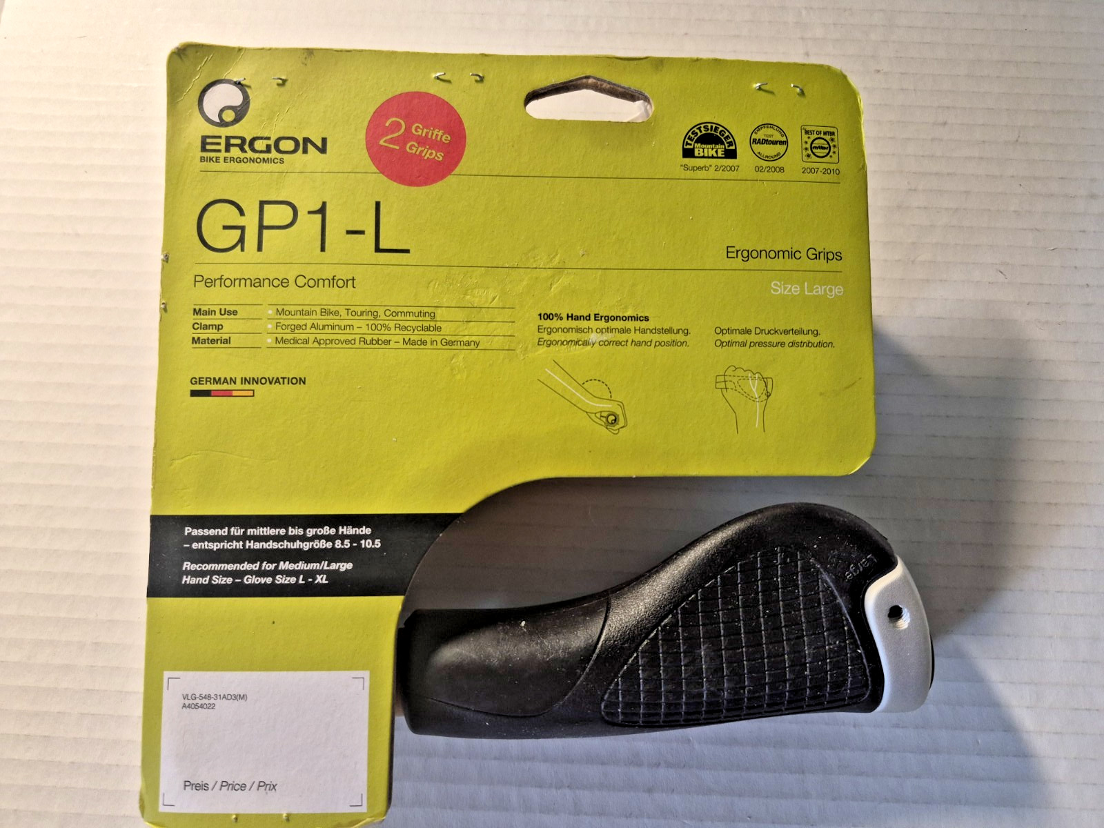 Ergon GP1-L Grips - Lock-On, Large, 93 mm, Twistshift Compat