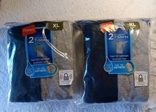2 Hanes Boys T-Shirts 2 pack Size XL 18-20 Tagless Gray Blue Wicking YY30