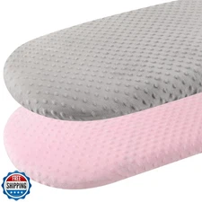 Dot Bassinet Sheet Set 2 Pack Stretch Fitted Cradle Sheets,Ultra Soft Thick U