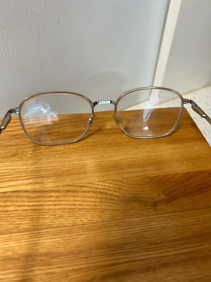 Armações de óculos quadradas Luxottica 1009 prata titânio 56 19 140 - Imagem 4 de 4