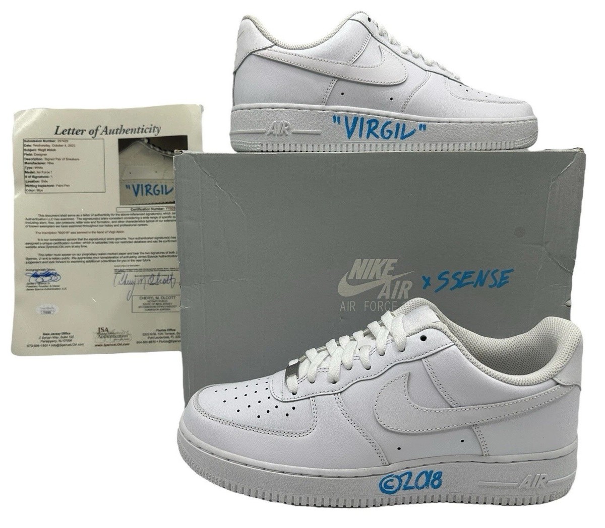 NIKE AIR FORCE 1 SSENSE X VIRGIL ABLOH SIGNED PROMO 10 RARE