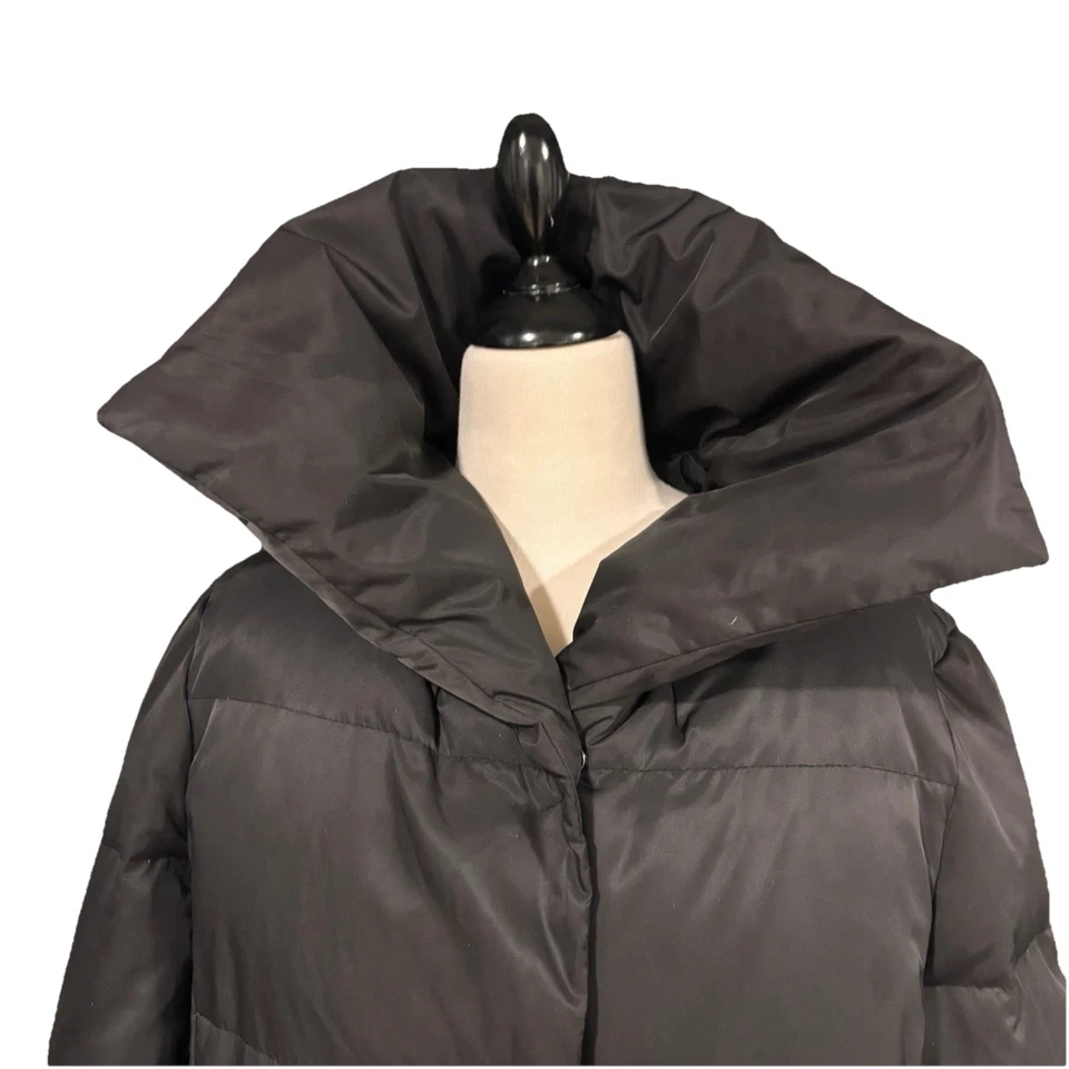 Abrigo chaqueta larga de plumón para mujer KENNETH COLE forrado acolchado con cremallera negro L Foto 2 de 4