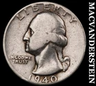 1940 Washington Quarter- Silver- Scarce Better Date No Reserve #J619