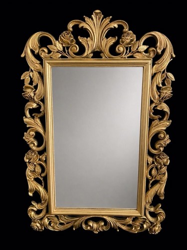 Vtg MCM Hollywood Regency Ornate Gold Scroll💥Syroco Wall Decor Mirror 19 x 30