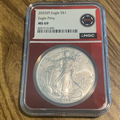2025 (P) American Silver Eagle EAGLE PRIVY NGC MS69