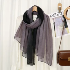 Women Gradient Color Scarves Turban Muslim Long Scarf Head Cover Shawl Wraps