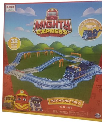 Mighty Express Schienen Set mit Push-and-Go Zug 32-teiliges Schienenset mit Zug