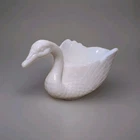 Vintage Imperial Glass Swan Candy Dish Bowl Open Back White Milk Glass 7-In Bowl