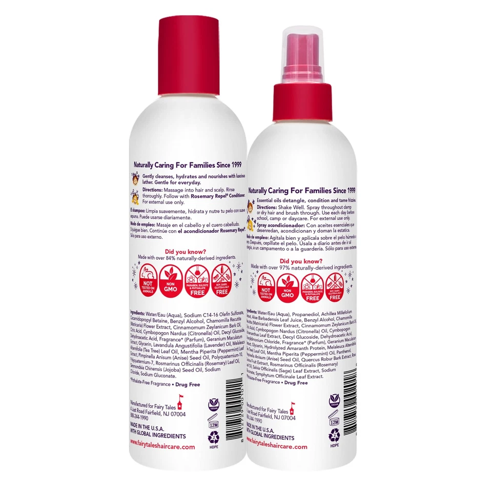 Шампунь от розмарина, 12 жидких унций Спрей для кондиционирования, 8 жидких унций Duo детский нравится... - Изображение 2 из 4