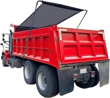 Dump Truck Mesh Tarp Cover 7'X18', PVC Coated Black Heavy Duty Mesh Trap Cover w