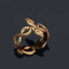 Double Sided Snake Ring, gold Double Sided Snake Ring, snake ring, platinum