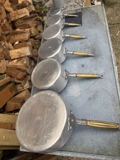 Set Vintage French Tournus Aluminium Kocht&ouml;pfe und Bratpfanne 3,4 kg