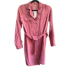 NWT Sim & Sam Mauve Pink Long Sleeve Shirt Dress S