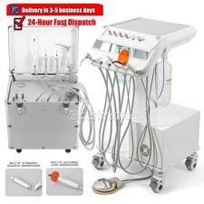 Unidad Dental 13L con Tanque de Aire, Carro Móvil con Scalers y Luz de Curado