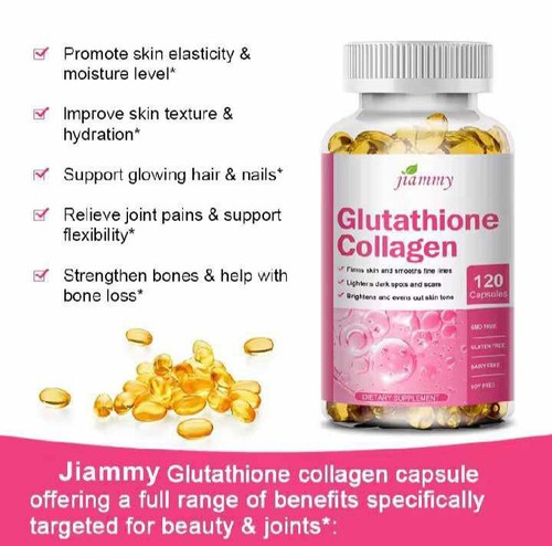 Glutathione Collagen Capsules WIth Vitamin C For Anti-Aging Skin Whitening + - Picture 3 of 8