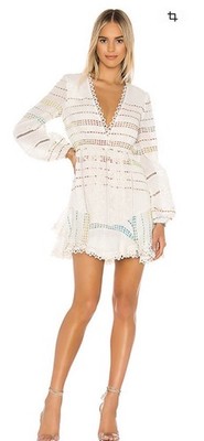 NWOT Herman & Nandits size XS Thea mini dress embroidered white floral