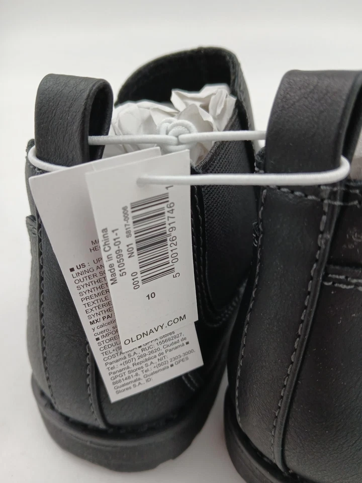 Old Navy Shoes Toddler Size 10 Black Faux Leather Chelsea Boots Slip On Uni Sex - Image 3 of 4