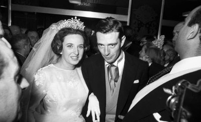 Mar�a del Pilar de Borbon Don Luis Gomez-Acebo at their wedding Li- Old Photo 16