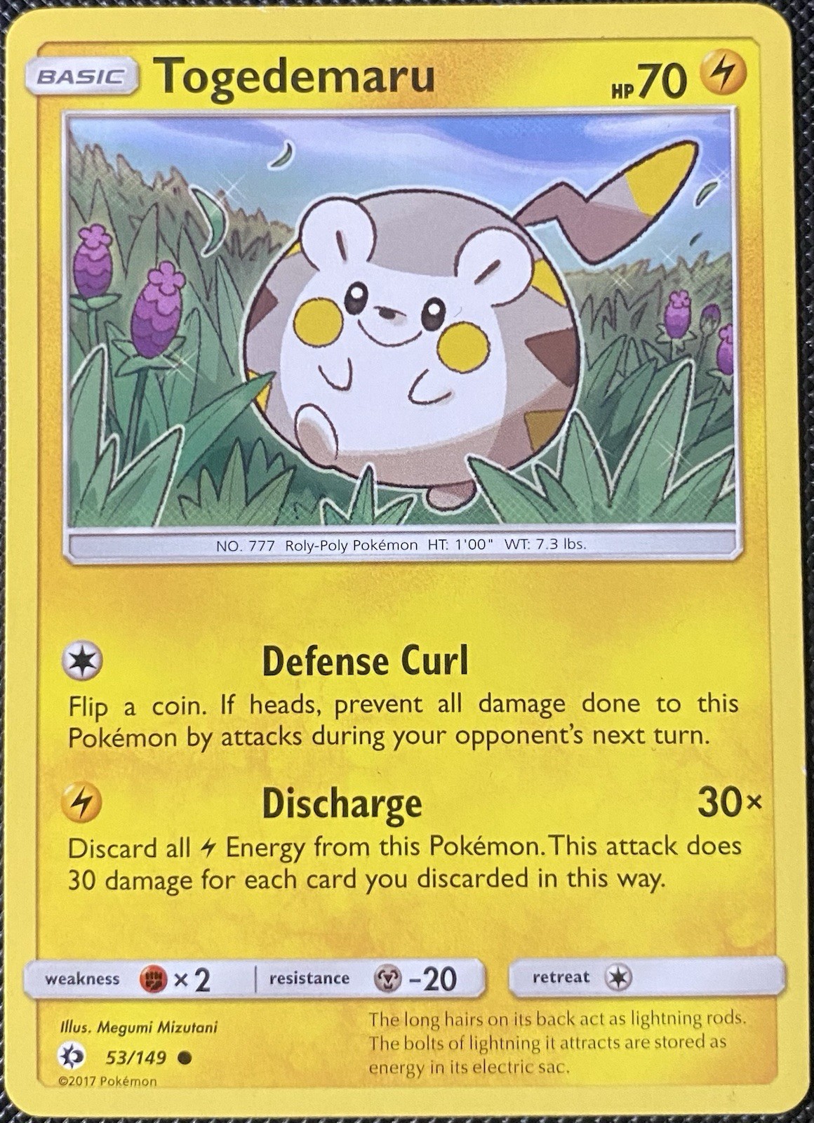 Togedemaru 53/149 SM Base Set Regular - Pokémon Card