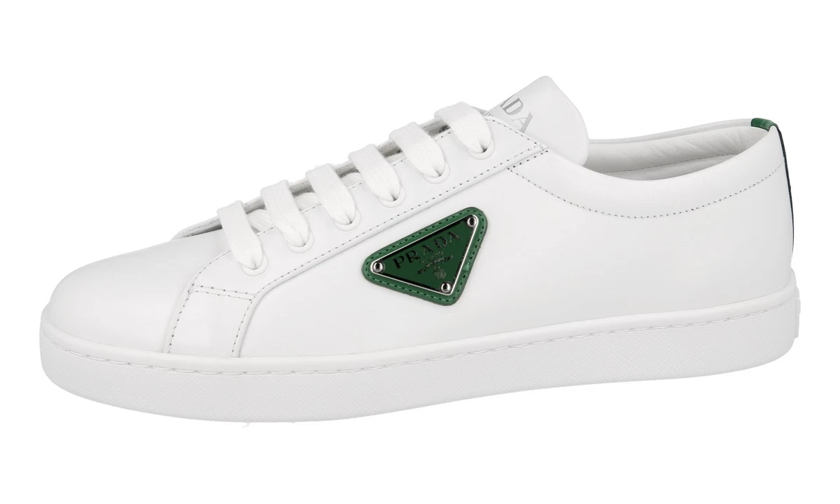 PRADA Leder Downtown Sneaker - 1E941M - Weiss - NEU