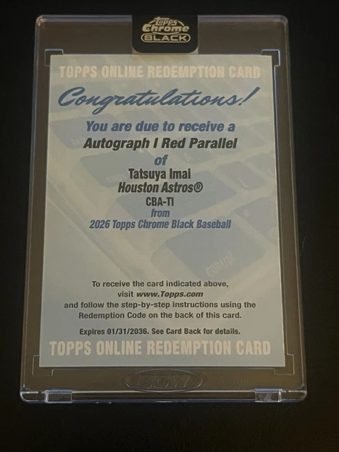 2026 Topps Chrome Black Baseball Redemption - Tatsuya Imai Red Autograph /5🔥