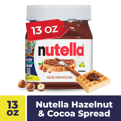 Nutella Hazelnut Spread With Cocoa For Breakfast, 13 Oz Jar