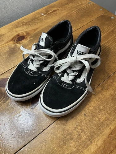 Scarpe basse Vans classiche nere bianche giovanili taglia 3 US Oldol Skoolgate