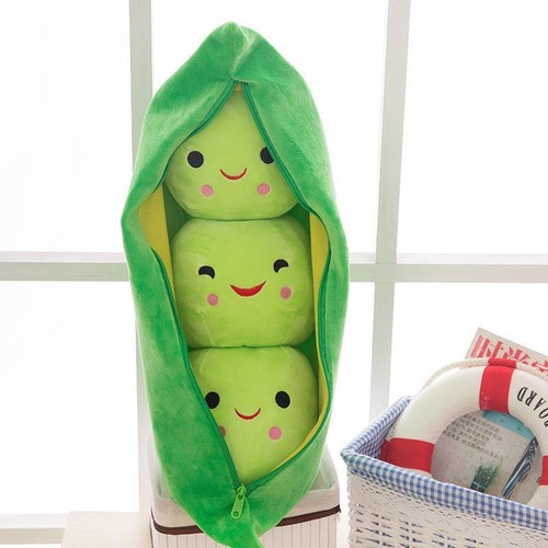 Creative Cute Plush Pea Pod Toy Soft Throw Pillow for Kids Birthday Gift - Picture 26 of 28