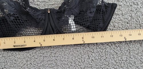 Le Mystère Lace Allure Unlined Underwire Demi Bra Women's 32DDD/F Black Hook&Eye - 第 6/15 張圖片