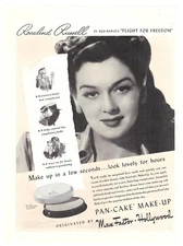 Max Factor Print Ad Vintage Advertisement Makeup Cosmetics Rosalind Russell 1943