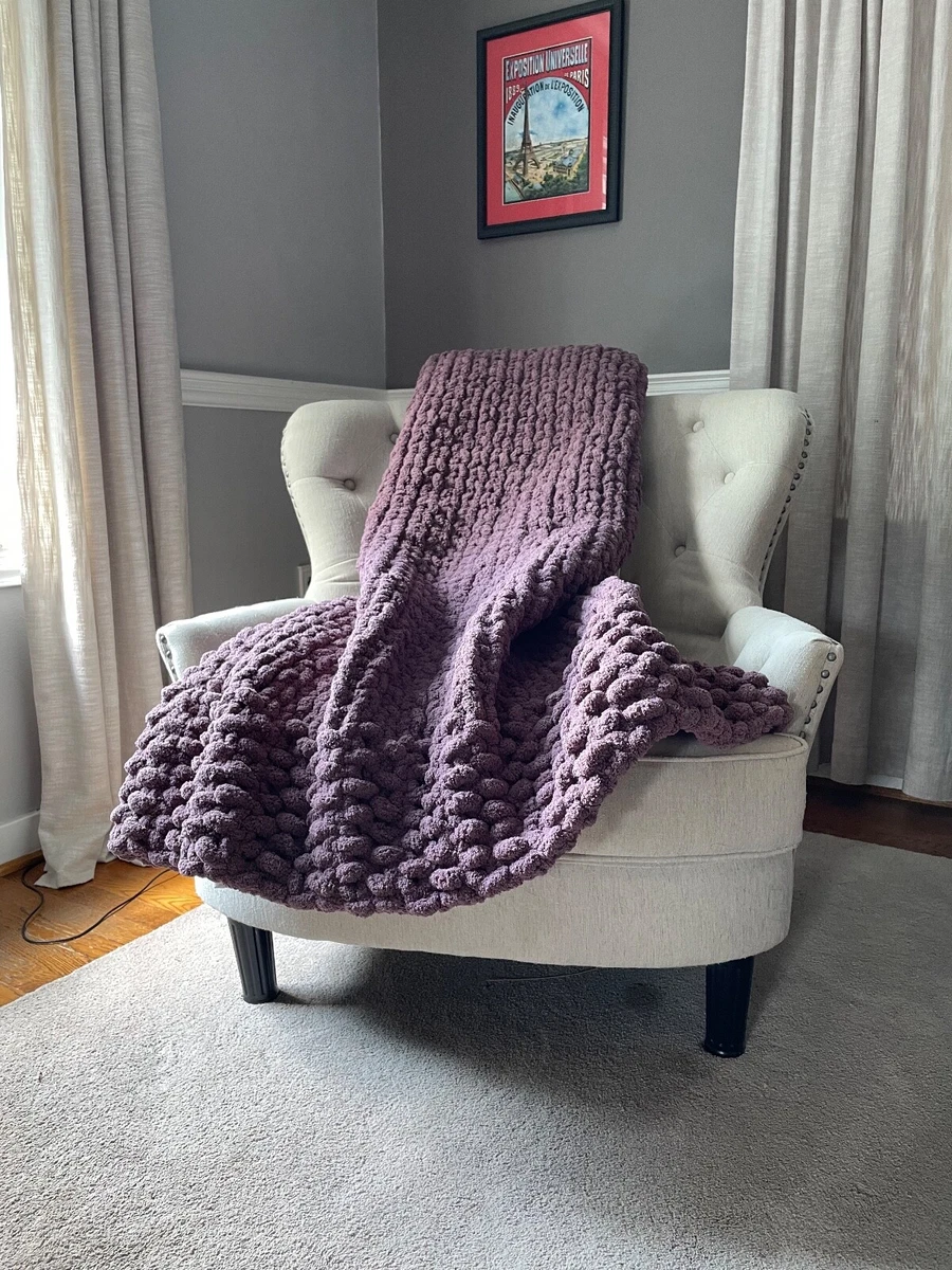 Purple knit blanket new arrivals