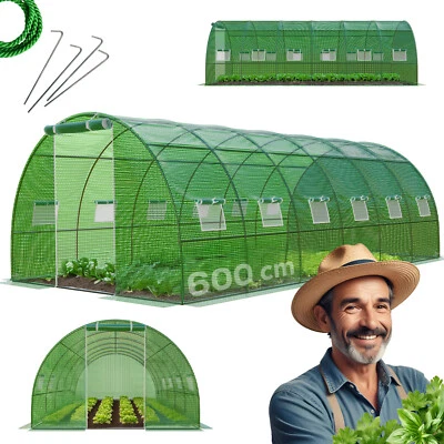 GARMIO Foliengewächshaus Gewächshaus Gartenhaus CARINI 6x3x2 m