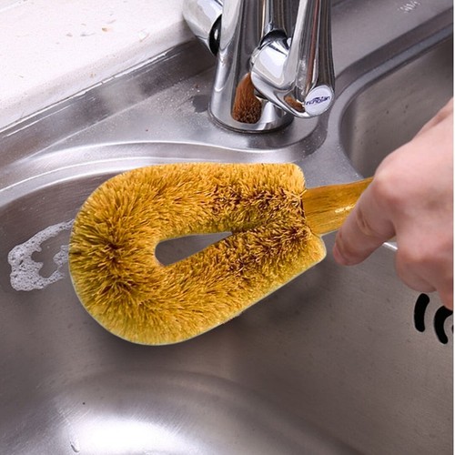 100% Handmade Coir Fibre Home Kitchen Item Cleaning Brush Bathroom Cleaning Tool - Picture 3 of 19