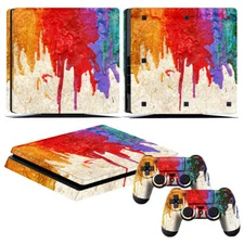 Skin Decal For PS4 Slim Playstation 4 SLIM Console + 2 Controller Stickers