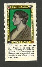 Estampilla adhesiva de Aelius Galenus Philospher Medical Lore Famous People 1939