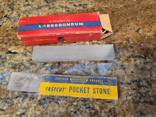 Norton Vintage Pocket Stone & Carborundum Sharpening Stone Knife Made In USA