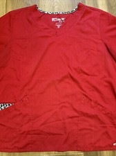 Greys Anatomy Active Womens Medical V-Neck Scrub Top / Size 3xl / Red