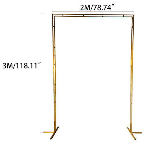2x3m Hochzeitsbogen Metall Weiß/Gold Quadrat Bogengestell Blumenständer Hinter - Afbeelding 1 van 17