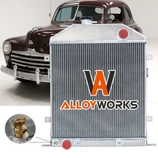 For 1942-1948 FORD Super Deluxe 3.9L ALLOYWORKS 3 Rows AA5052 Aluminum Radiator