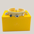NEW 100% SWAROVSKI Gold Clover, evil eye horseshoe Charms Bracelet 5692162