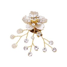 Shoe Clip Flower Gold Luxury Elegant DIY Women Lady Shoes Handmade Crystal Pearl