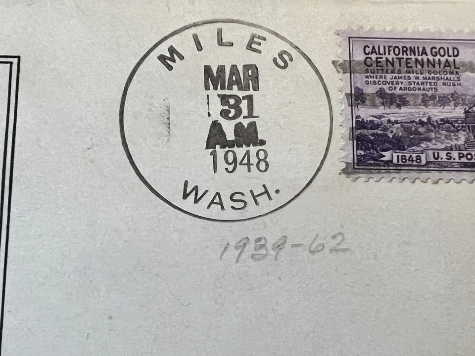 RARA CIUDAD MUERTA 1948 MILLAS, PORTADA DE WASHINGTON CENTENARIO (YA NO POBLADA) Foto 2 de 3