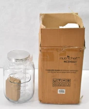 NutriChef 1 Gallon Glass Beverage Dispenser w Stainless Tap & Spigot NCDISG1