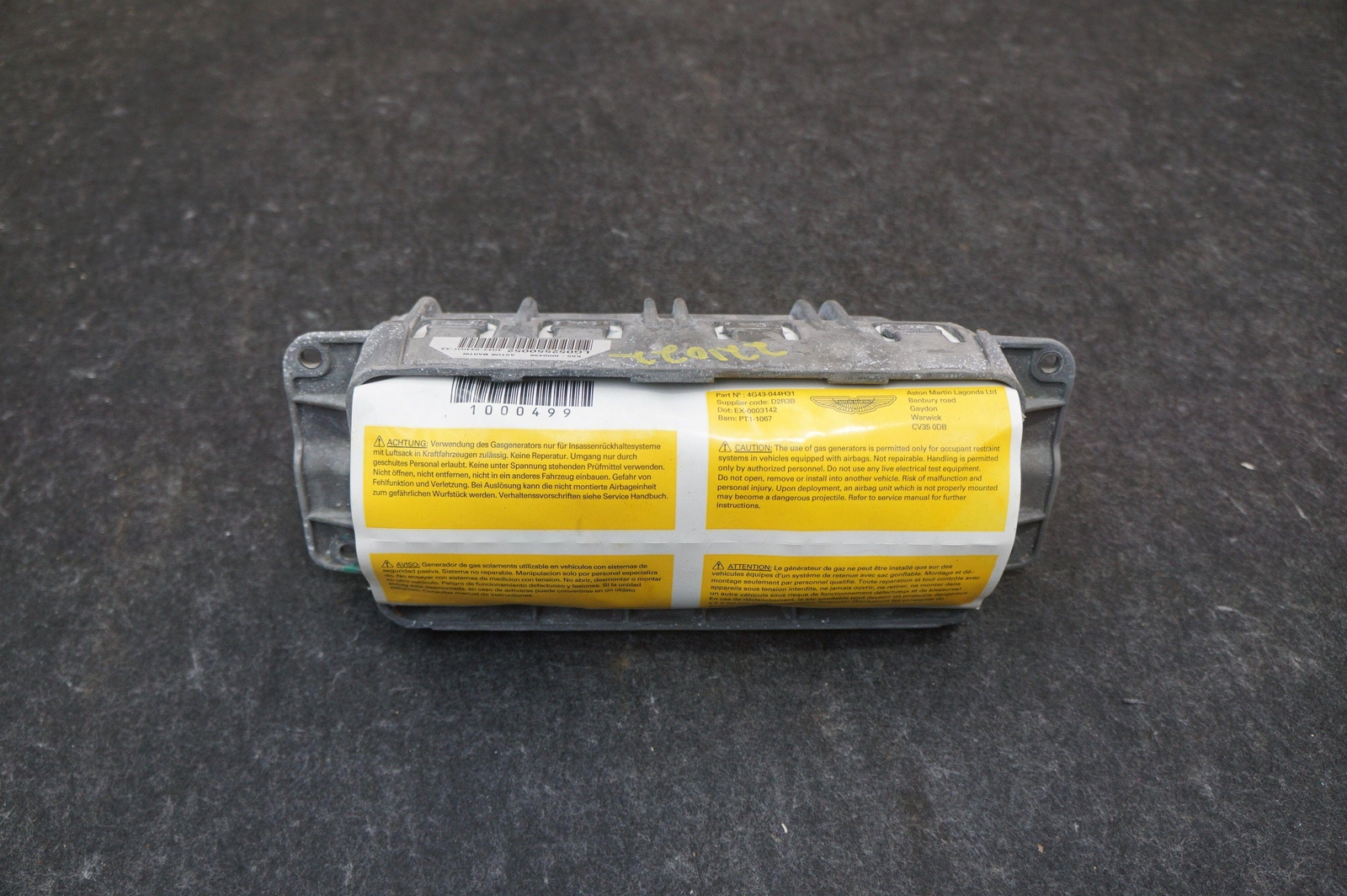 Passenger Dash Airbag OEM Aston Martin DB9 2004-16 DBS Vantage Virage Zagato