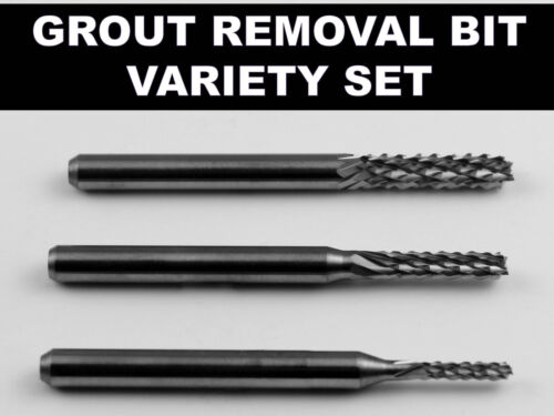 Grout Removal Bit Variety Set- 1/8", 3/32", and 1/16"     Carbide RotoZip Dremel - Photo 1 sur 4