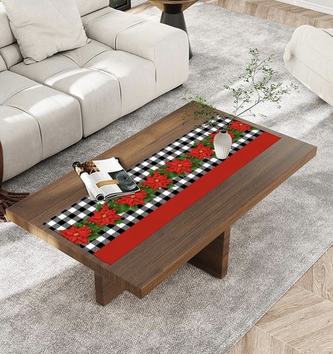 Tischläufer Weihnachten Weihnachtsstern Stechpalme Tischläufer Kommode 18x53 Zoll - Bild 2 von 4