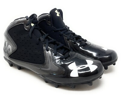 UNDER ARMOUR FIERCE PHANTOM MID MC BLACK 1258025-001 MEN'S SIZE 11 FOOTBALL