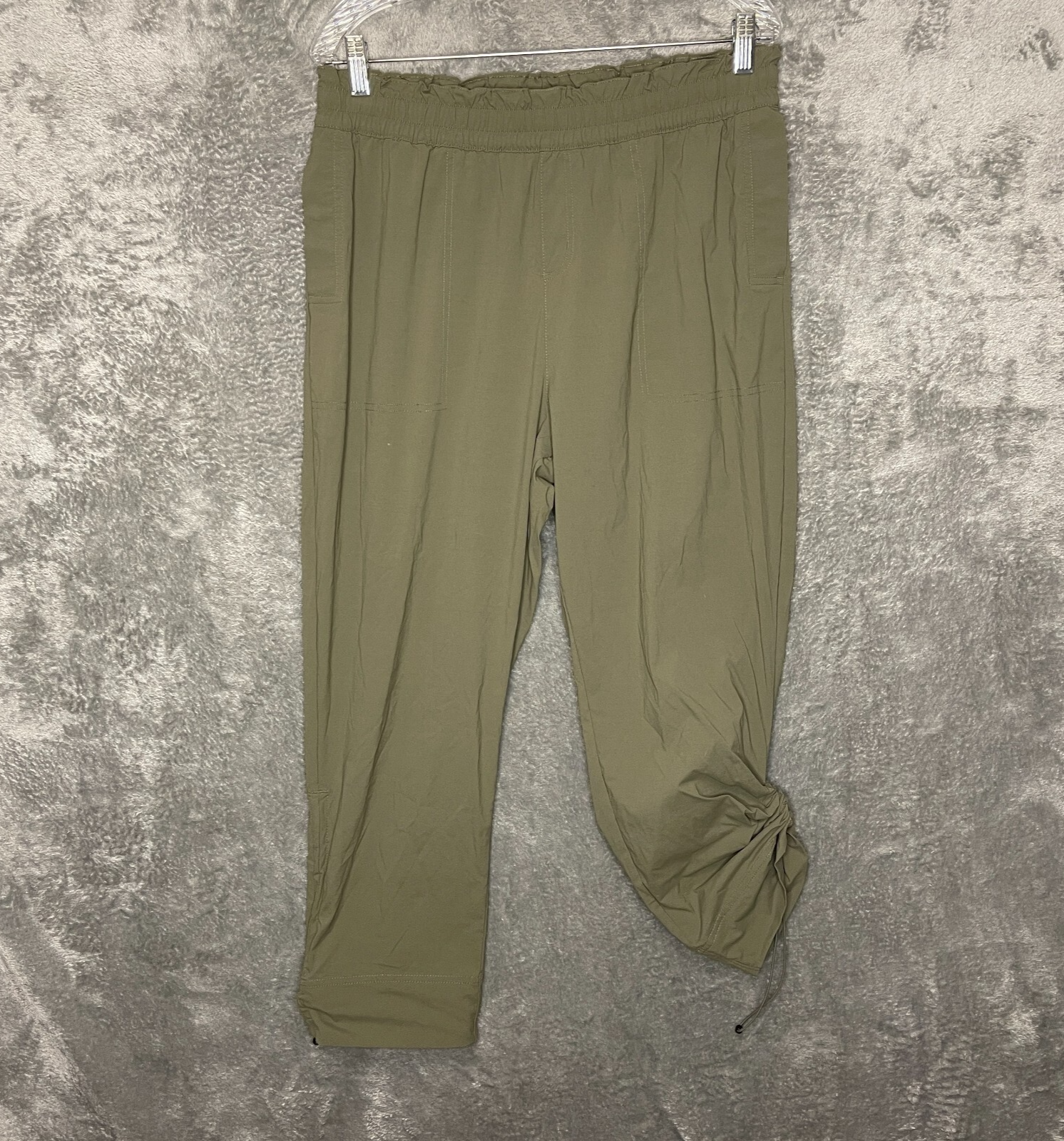 Columbia Women Elastic Comfort Waist Pull On Cropped Adjustable Hiking Pants L